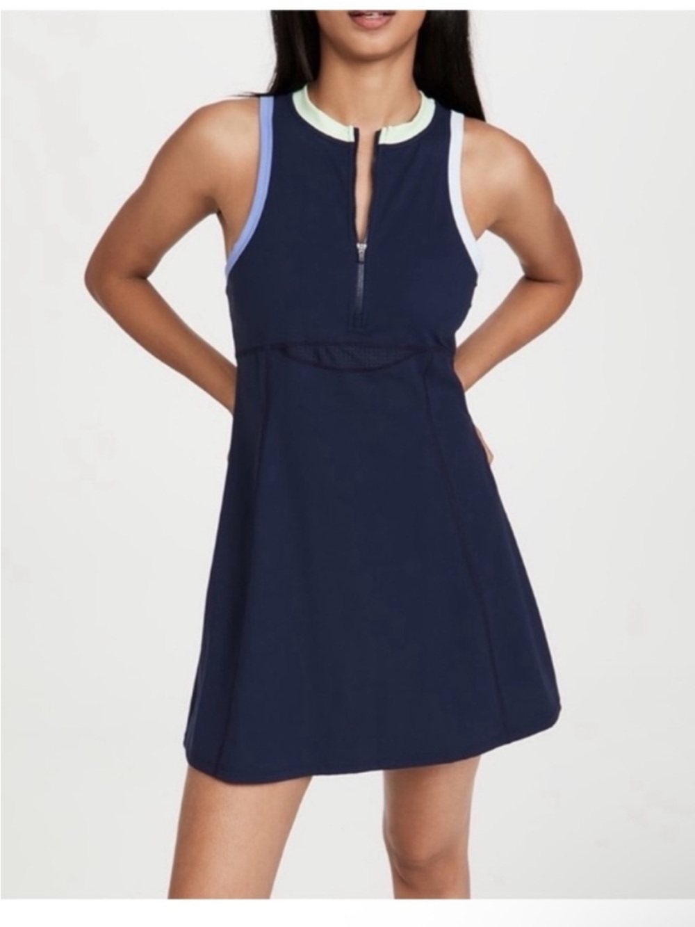 Sweaty Betty Navy Tennis Dress with Pastel Trim Size 8-10